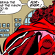 The Scarlet Witch storming away from her fellow Avengers.